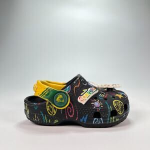 Crocs Crayola Classic Clogs Black Jibbitz Art School Shoes Kids Toddler Size 5